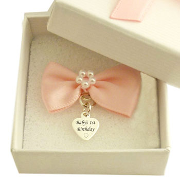 Sterling Silver First Birthday Heart Charm