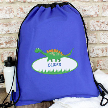 Personalised Dinosaur PE Bag Swim Bag Kit Bag