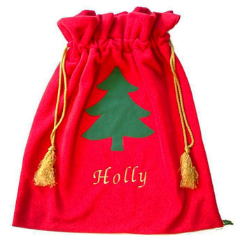 Personalised Red Fleece Child's Christmas Santa Sack