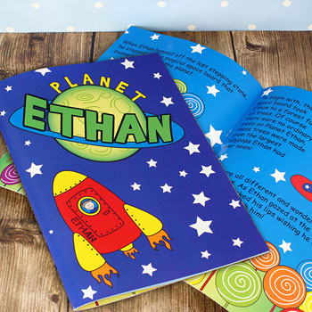 Children's Personalised Space Themed A4 Story Book