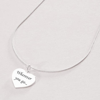 Personalised Engraved Women's Sterling Silver Heart Necklace