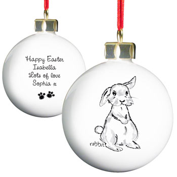 Personalised Bunny Bauble For Easter Or Christmas