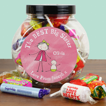 Personalised Best Big Sister Sweet Jar - Exclusive