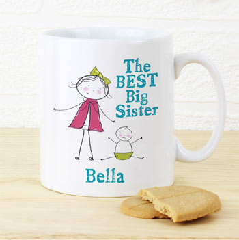 Personalised Girl's Best Big Sister China Mug