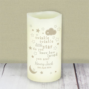 Personalised Twinkle Twinkle LED Candle Night Light