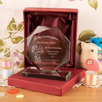 Personalised Goddaughter Cut Glass Gift
