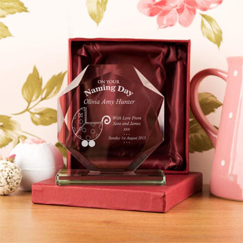 Personalised Engraved On Your Naming Day Cut Glass Award
