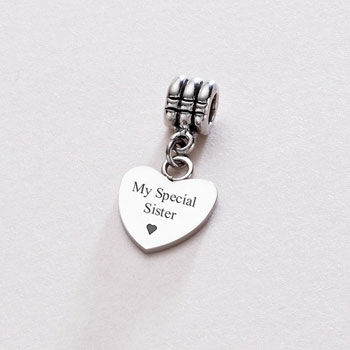 Stainless Steel Heart Shaped Bracelet Charm Special Sister