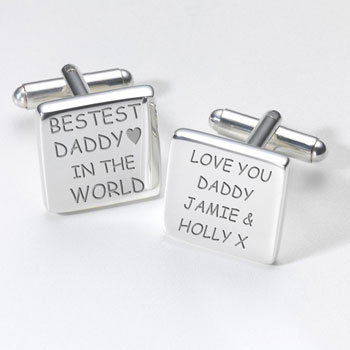 Bestest Daddy in the World Personalised Cufflinks