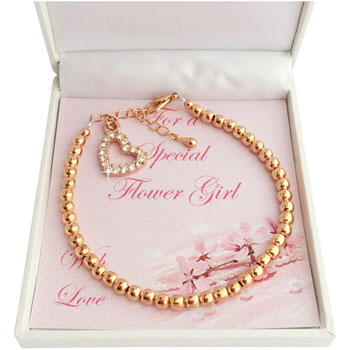Rose Gold Flower Girl or Bridesmaid Bracelet