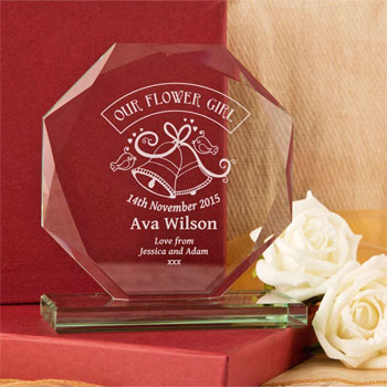 Engraved Our Flower Girl Cut Glass Presentation Gift