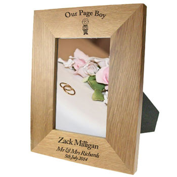 Personalised Oak Scottish Page Boy Photo Frame 6x4 Inch
