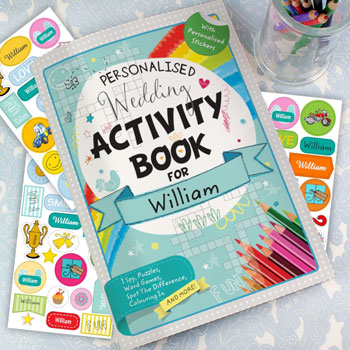 Kid's Personalised Wedding Activity Book with Stickers