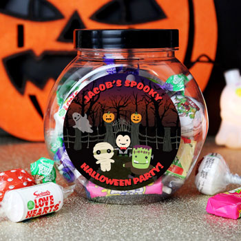 Children's Personalised Halloween Sweet Jar and Sweets