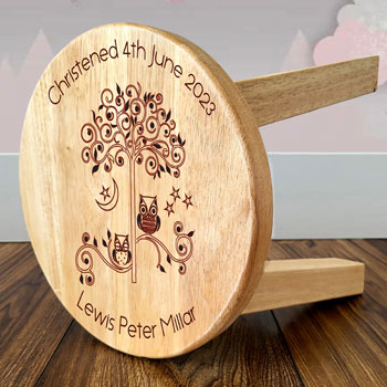Owls Personalised Engraved Wooden Stool