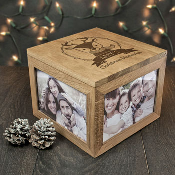 Oak Personalised Woodland Reindeer Christmas Memory Box