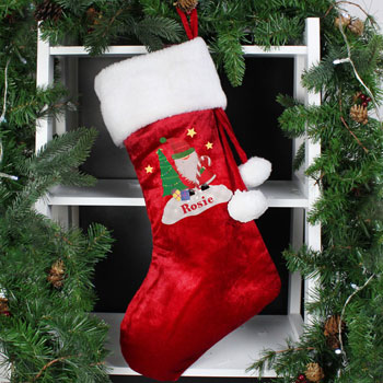 Personalised Tartan Santa Scottish Child Christmas Stocking