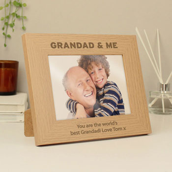 Personalised Grandad and Me 5x7 Inch Wooden Photo Frame