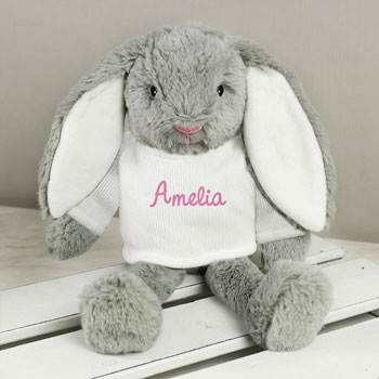 Personalised Pink Name Bunny Soft Toy Girl's Easter Gift