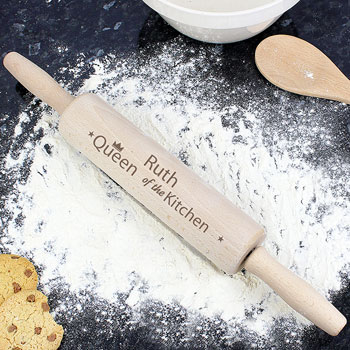 Personalised Queen of the Kitchen Wooden Rolling Pin