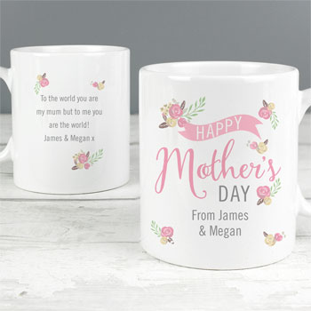 Personalised Floral Bouquet Mother’s Day China Mug