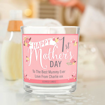 Personalised Floral Bouquet 1st Mother’s Day Scented Candle