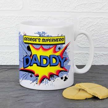 Personalised Comic Book Themed China Superhero Mug