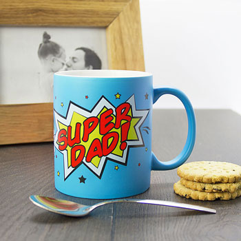 Personalised Super Dad Matte Coloured Mug