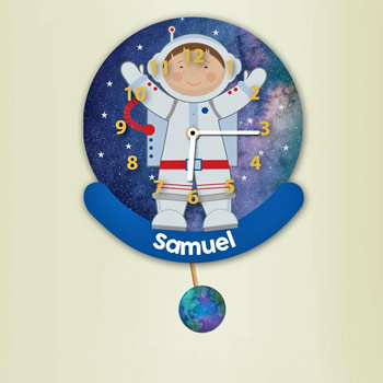 Personalised Astronaut Pendulum Wall Clock