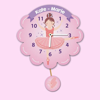 Personalised Ballerina Pendulum Clock