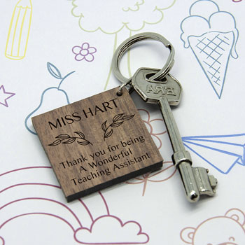Personalised Thank You Keyring For Teaching Assistant