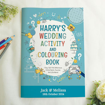 Personalised A4 Wedding Activity Book for Boys Page Boy Gift