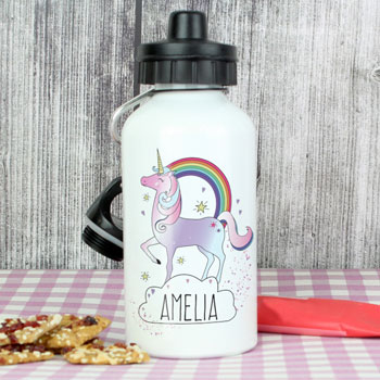 Girl's Personalised Unicorn Water Bottle Back to School Gift