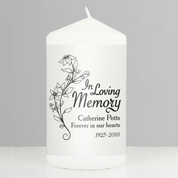 Personalised In Loving Memory Remembrance Candle