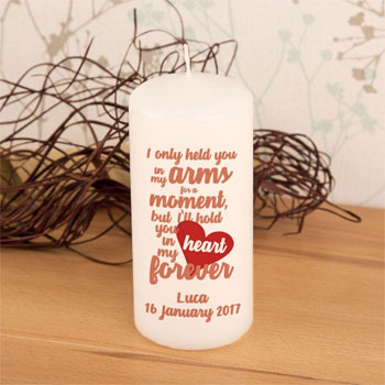 Personalised Arms for a Moment Baby Memorial Candle