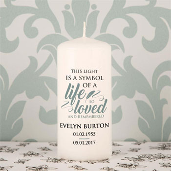 Personalised A Life So Loved Memorial Candle