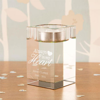 Personalised Always In My Heart Remembrance Tealight Holder
