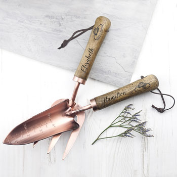 Personalised Luxury Copper Trowel and Fork Set
