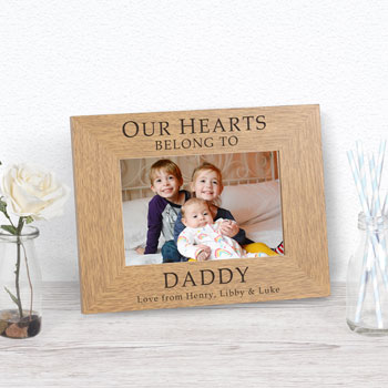 Personalised Our Hearts Belong To Daddy 6 X 4 Photo Frame
