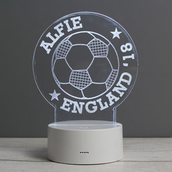 Boy's Personalised Football LED Colour Changing Night Light