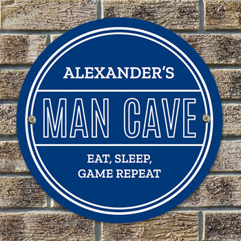Personalised Man Cave Heritage Blue Plaque Men's Gift Idea