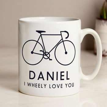 Personalised I Wheely Love You Ceramic Bike Mug