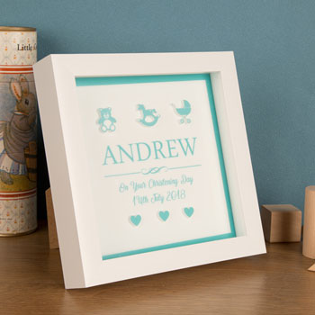 3D Personalised Box Frame for a Baby Boy