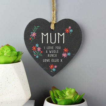 I Love You A Whole Bunch Personalised Hanging Slate Mum Gift