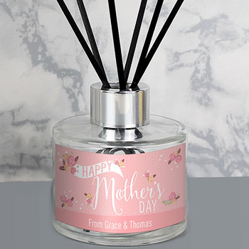 Personalised Mother's Day Pink Reed Diffuser Gift
