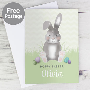 Children's Personalised Cute Easter Bunny Card