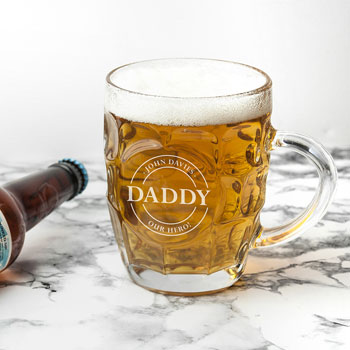 Personalised Dimpled Pint Beer Glass