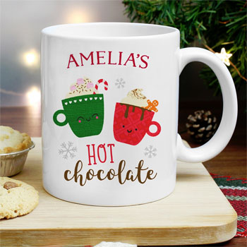 Personalised Cute Christmas Ceramic Hot Chocolate Mug
