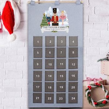 Child's Personalised Felt Nutcracker Pocket Advent Calendar