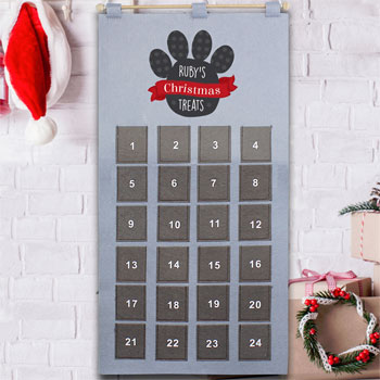 Personalised Pet Fabric Pocket Advent Calendar Dog Cat